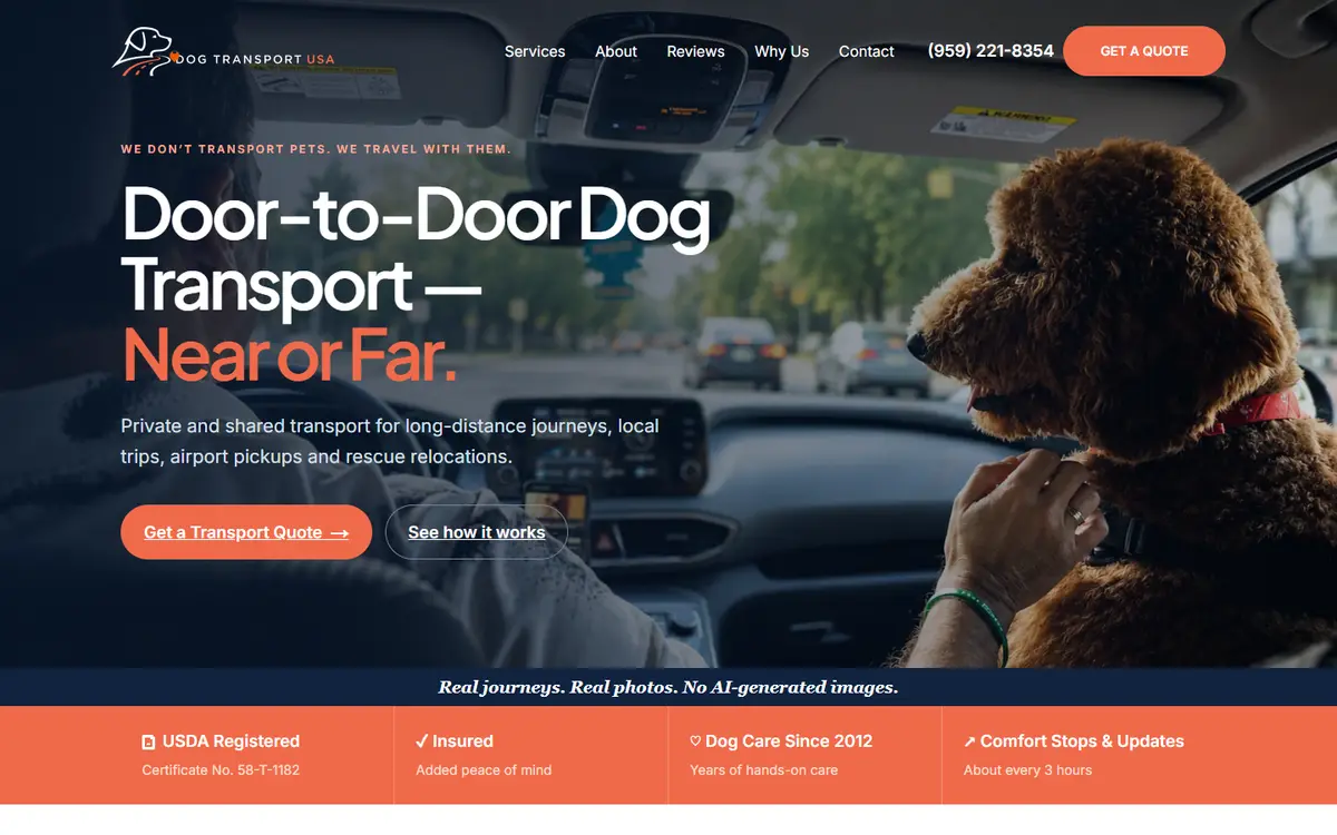 The new homepage on a desktop screen