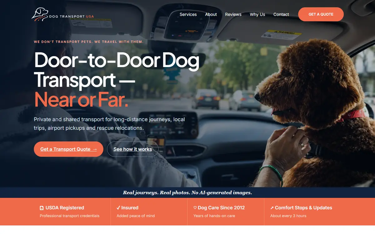 The old homepage on a desktop screen
